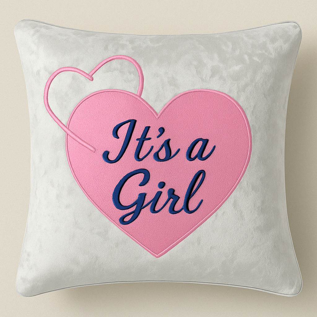 Its A Girl Luxury Mini White Velvet Cushion Gift Box