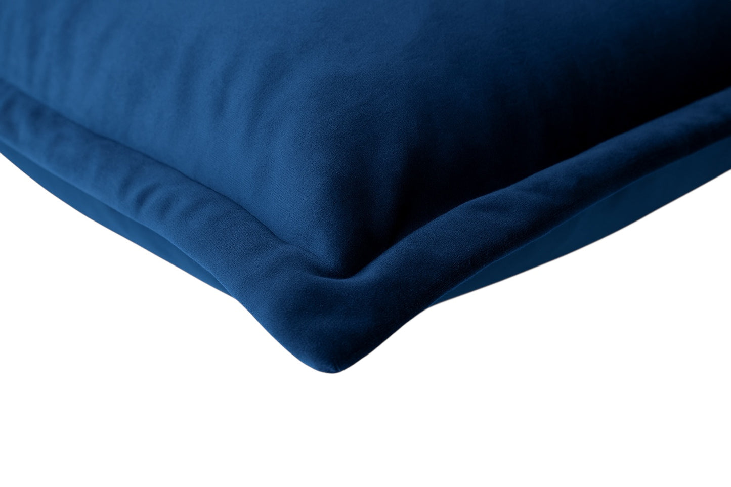 Navy Blue Oxford Velvet Cushion Classic Luxury with Contrast Panel Detailing