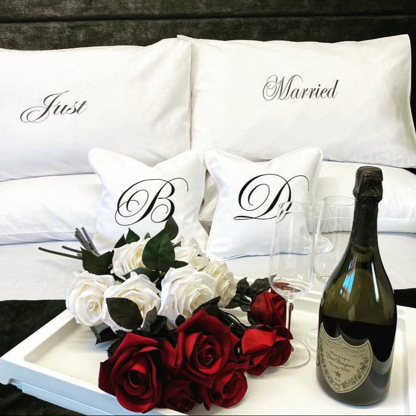 Just Married Custom Luxury Bedding Set
