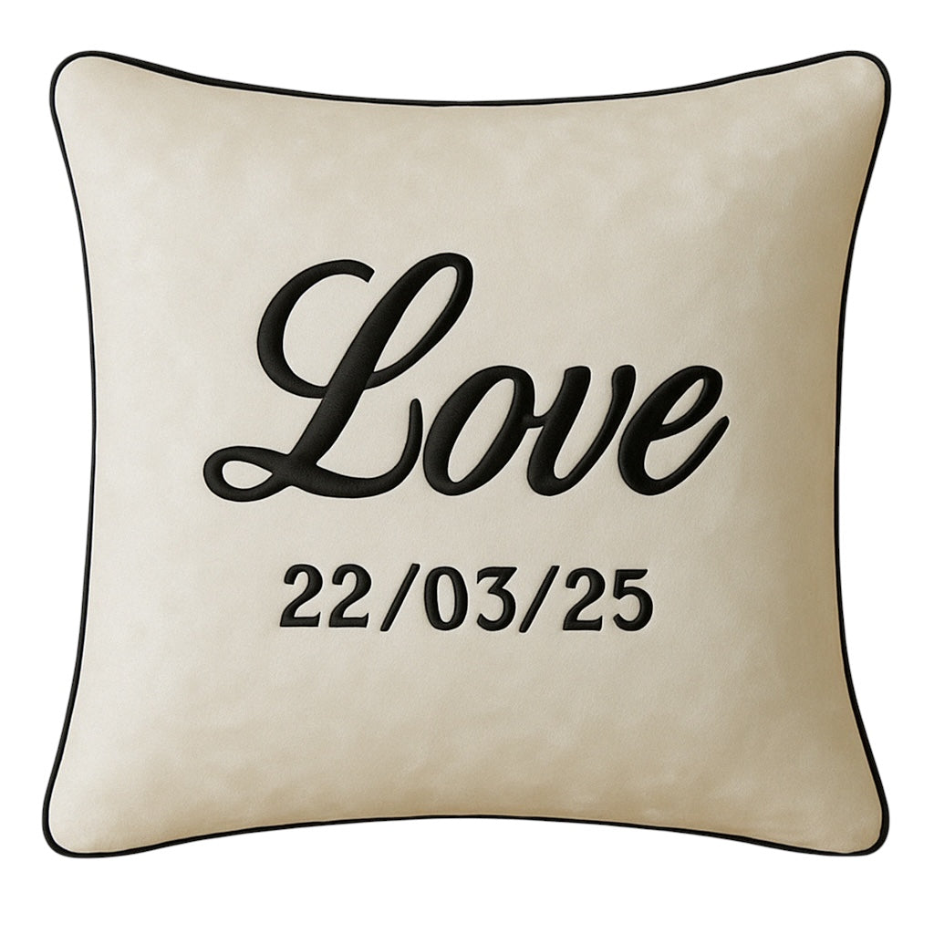Love Cushion White Luxury Velvet