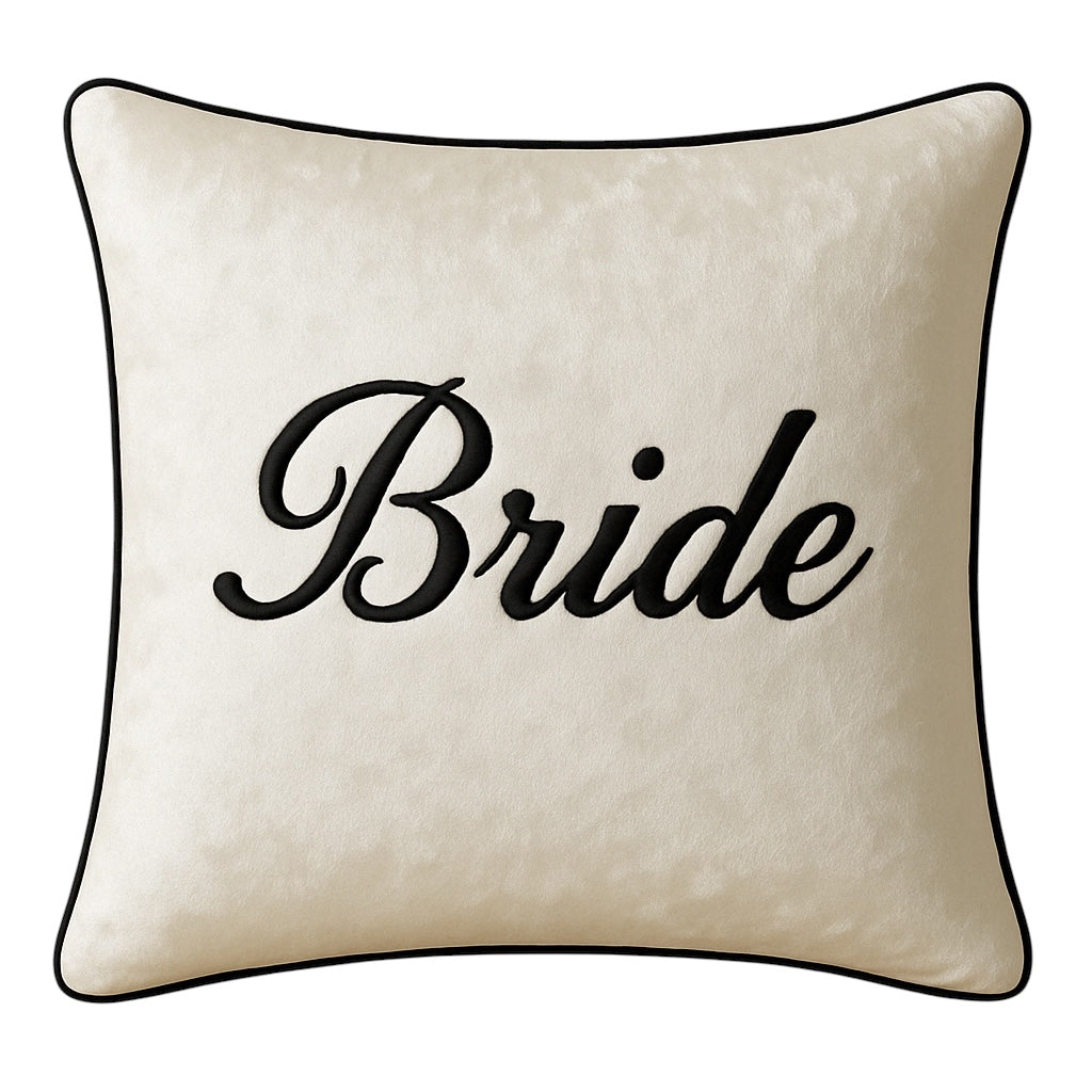 White Bride Velvet Cushion