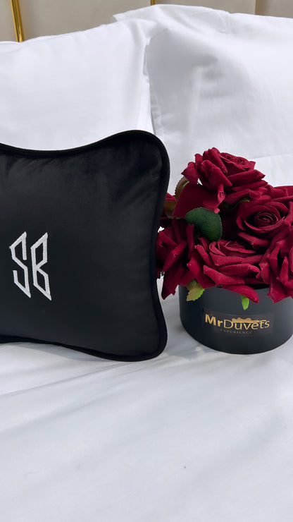 SB Initial Black Velvet Mini Cushion