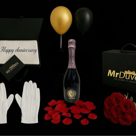Happy Anniversary Pillowcases & Prosecco Experience Box