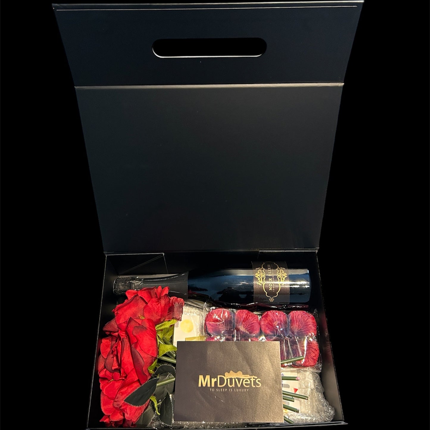 Happy Anniversary Pillowcases & Chocolate Wine Experience Box