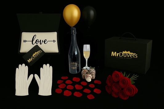 Arrow Of Love Pillowcases & Chocolate Wine Experience Box