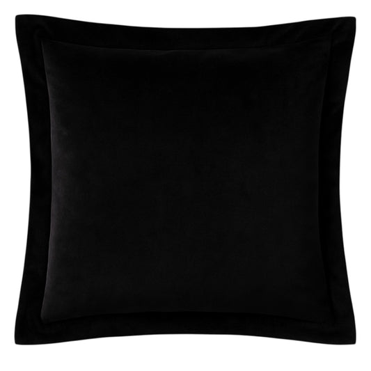 Black Oxford Velvet Cushion Classic Luxury with Contrast Panel Detailing