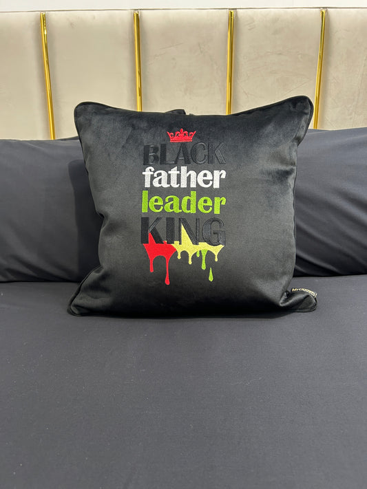 Black Father Leader King Black Velvet Cushion