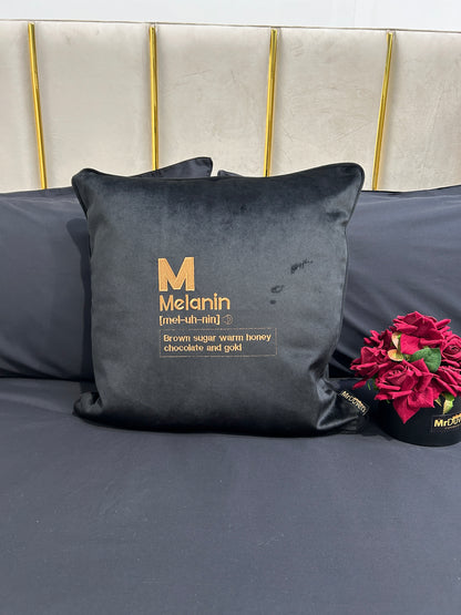 Melanin Black Velvet Cushion