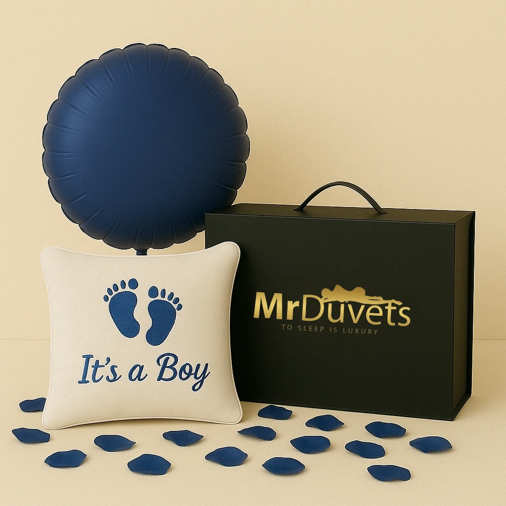 Its A Boy Baby Feet Cream Luxury Mini Velvet Cushion Gift Box