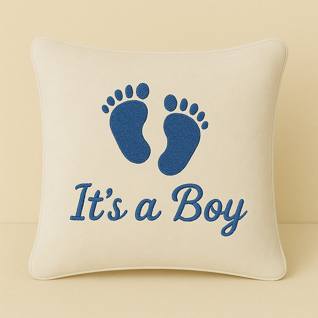 Its A Boy Baby Feet Cream Luxury Mini Velvet Cushion Gift Box image