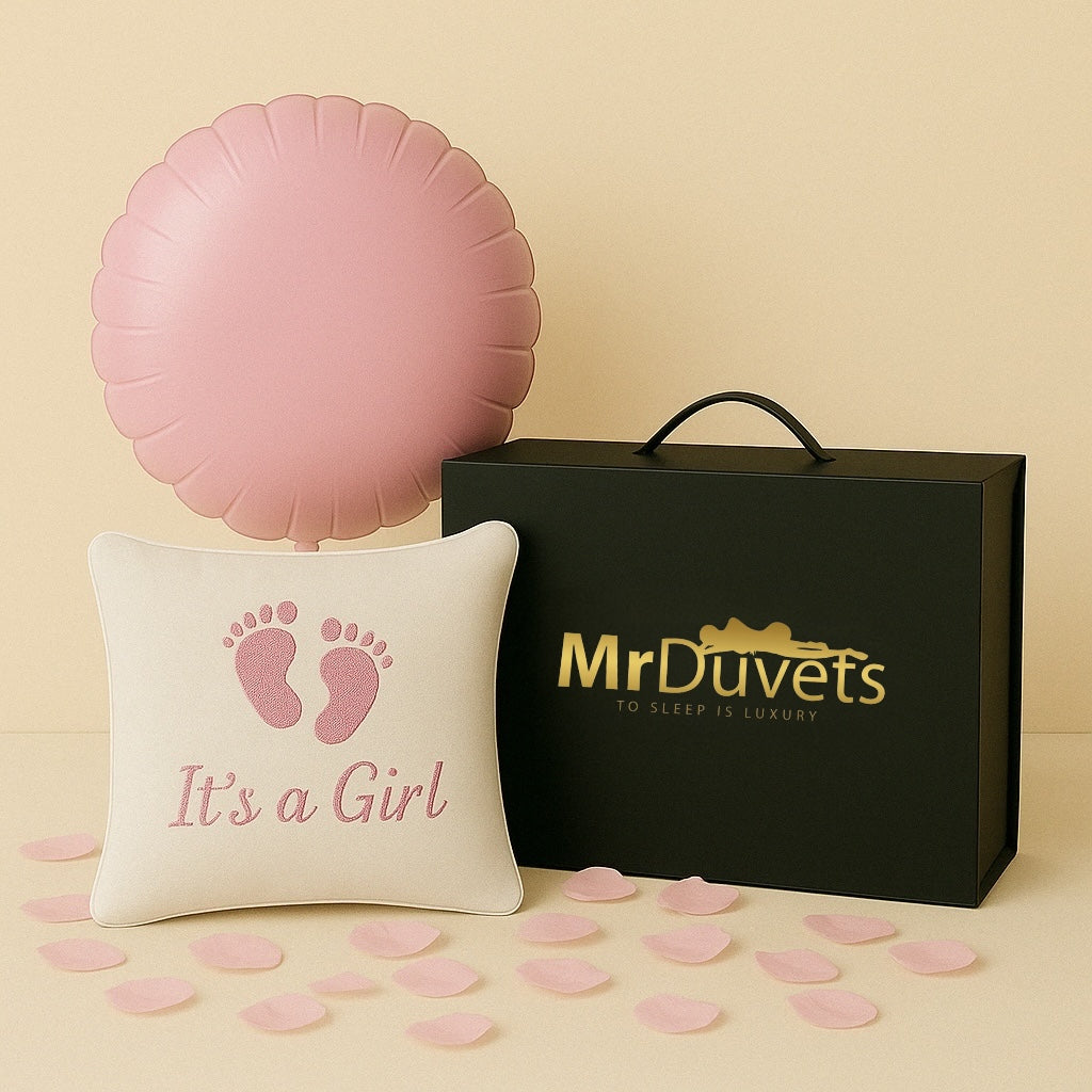 Its A Girl Baby Feet Cream Luxury Mini Velvet Cushion Gift Box