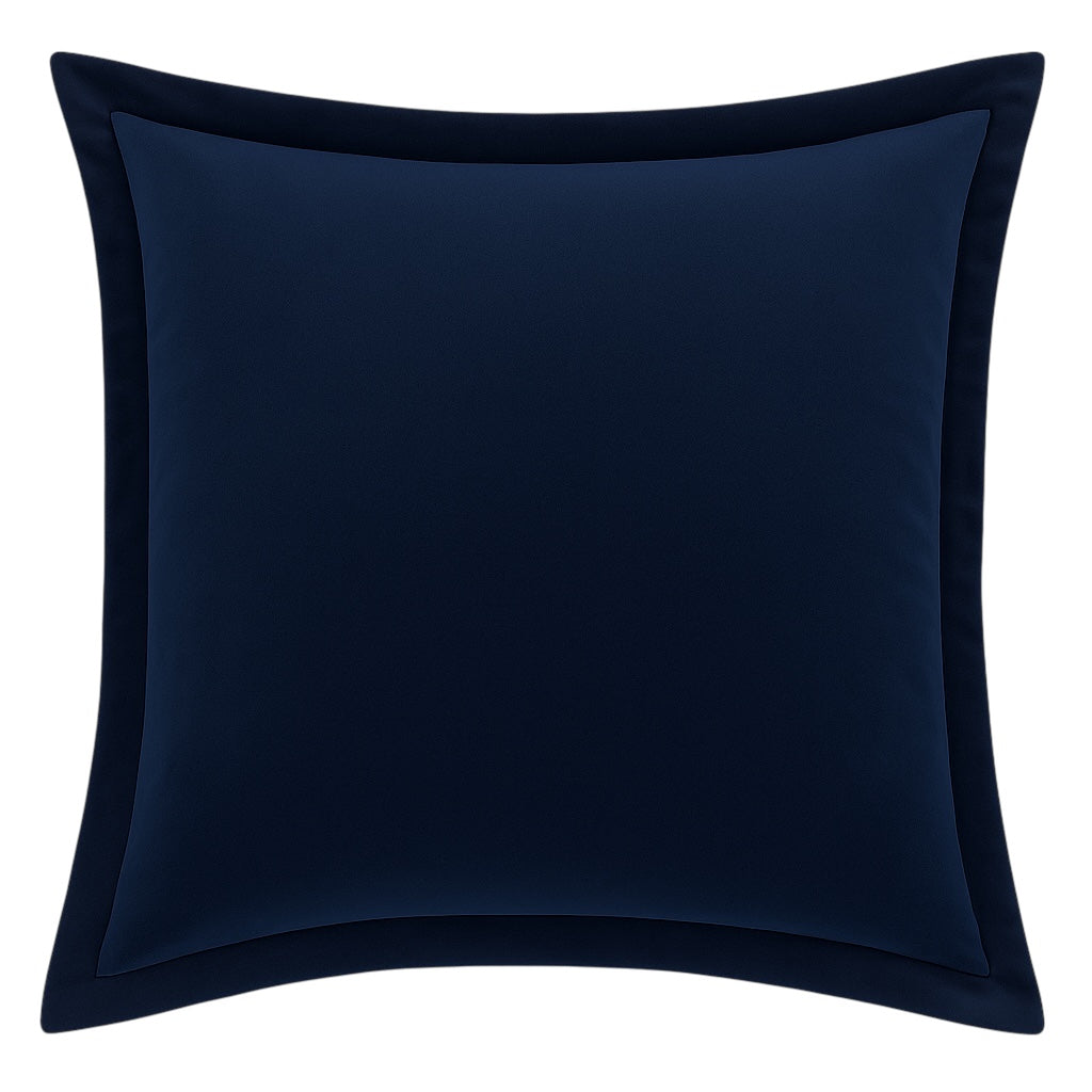 Navy Blue Oxford Velvet Cushion Classic Luxury with Contrast Panel Detailing