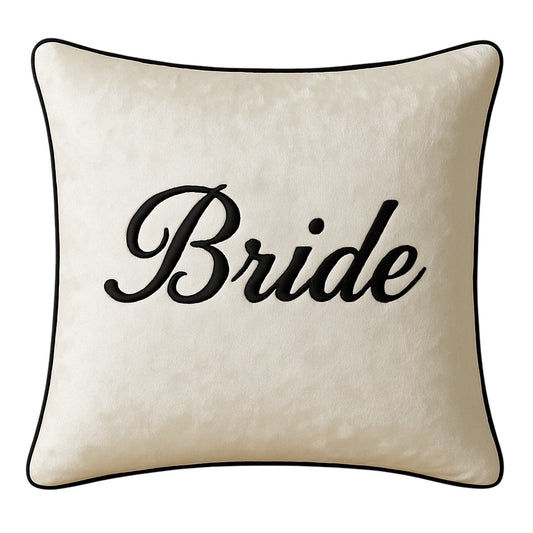 White Bride Velvet Cushion