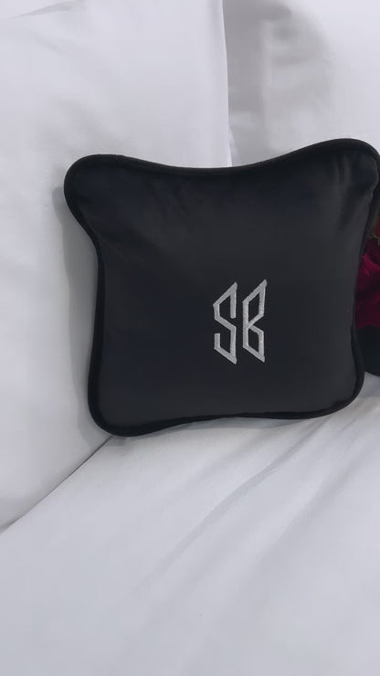 SB Initial Black Velvet Mini Cushion